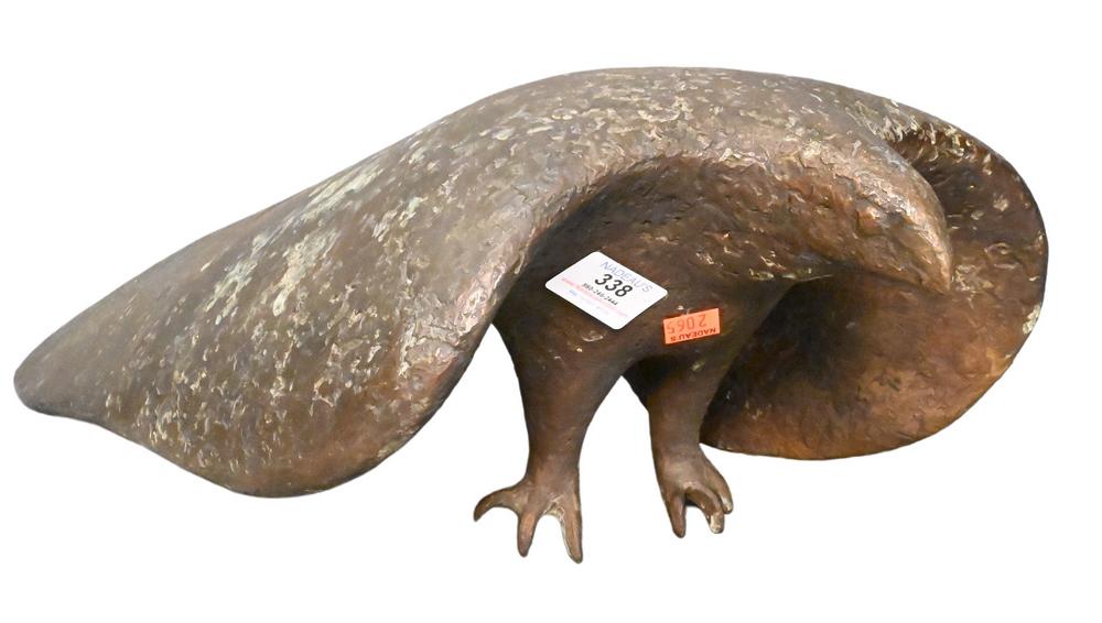 Rhys Caparn Bronze Eagle Sculpture, signed on wing, height 20 inches, width 12 1/2 inches. (1 of 4)