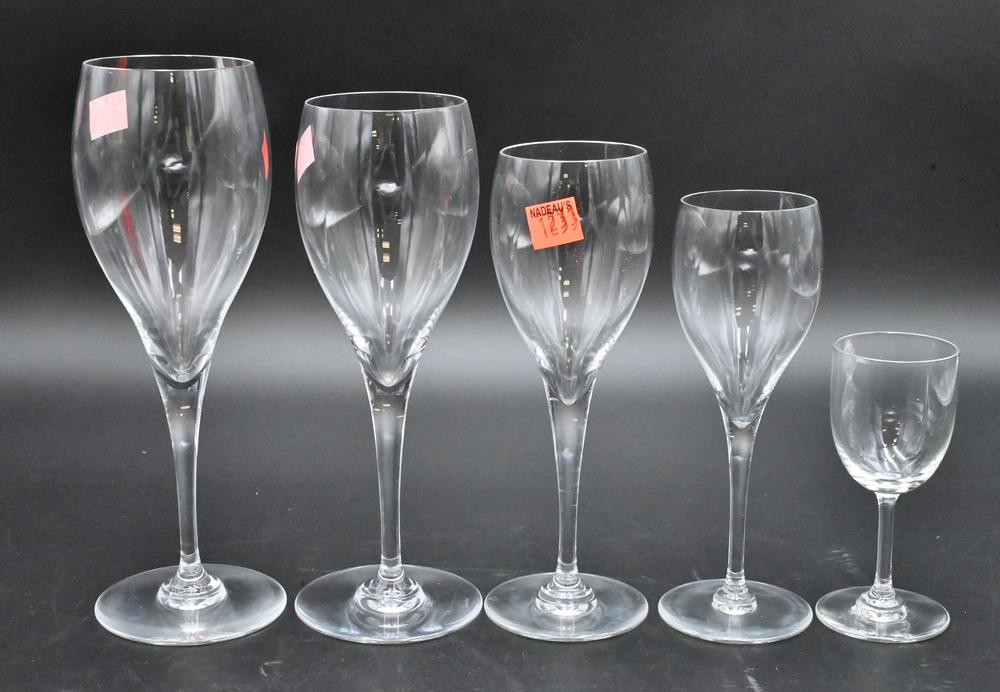 Set of 53 Baccarat Crystal Stems, to include 10 water goblets, 15 red wine, 13 white wine, 6 sherry,: Set of 53 Baccarat Crystal Stems, to include 10 water goblets, 15 red wine, 13 white wine, 6 sherry, along with 9 sour glasses.