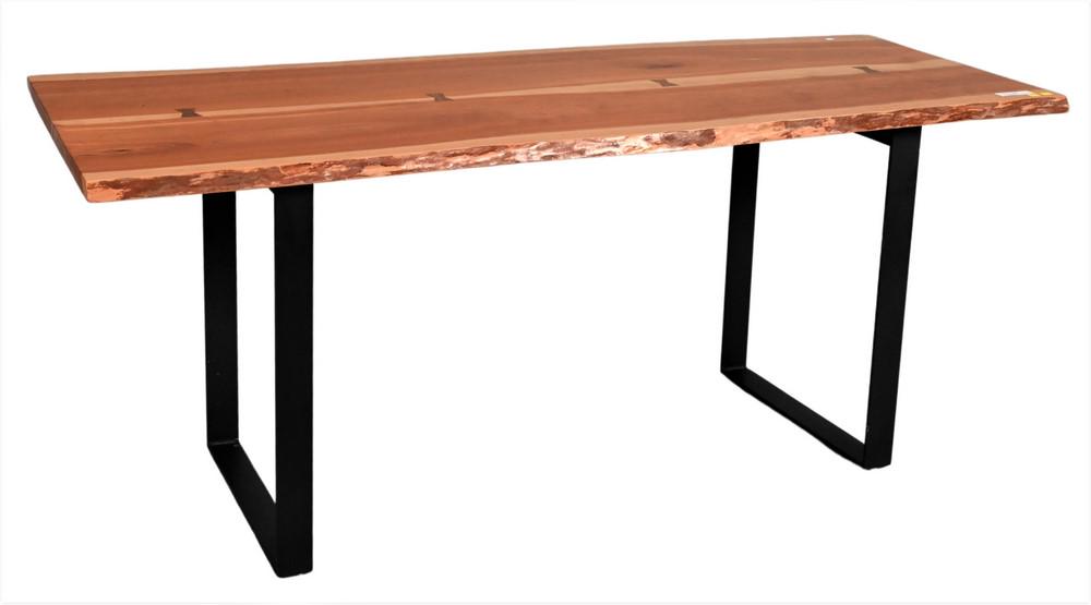Room & Board Chilton Table, having cherry slab top on metal base, height 29 1/2 inches, top 28" x (1 of 4)