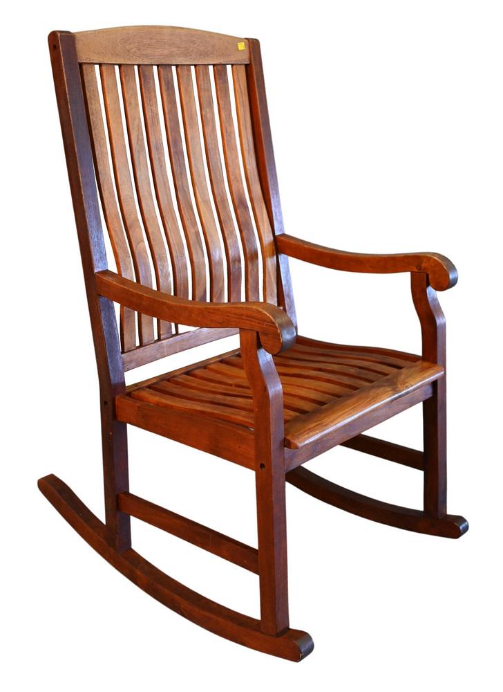 Teak Rocking Chair, height 45 inches, width 25 inches.: Teak Rocking Chair, height 45 inches, width 25 inches.