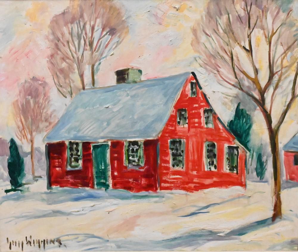 Guy Carleton Wiggins (1883- 1962), snowscape, oil on canvas, signed lower left Guy Wiggins, 25" x: Guy Carleton Wiggins (1883- 1962), snowscape, oil on canvas, signed lower left Guy Wiggins, 25" x 30". Provenance: Estate of Florence Yannios, Cheshire, CT.