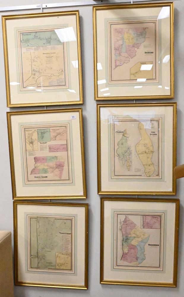 Six Atlas of New York and Vicinity, hand colored engraved maps including Sommers, Patterson, (1 of 7)