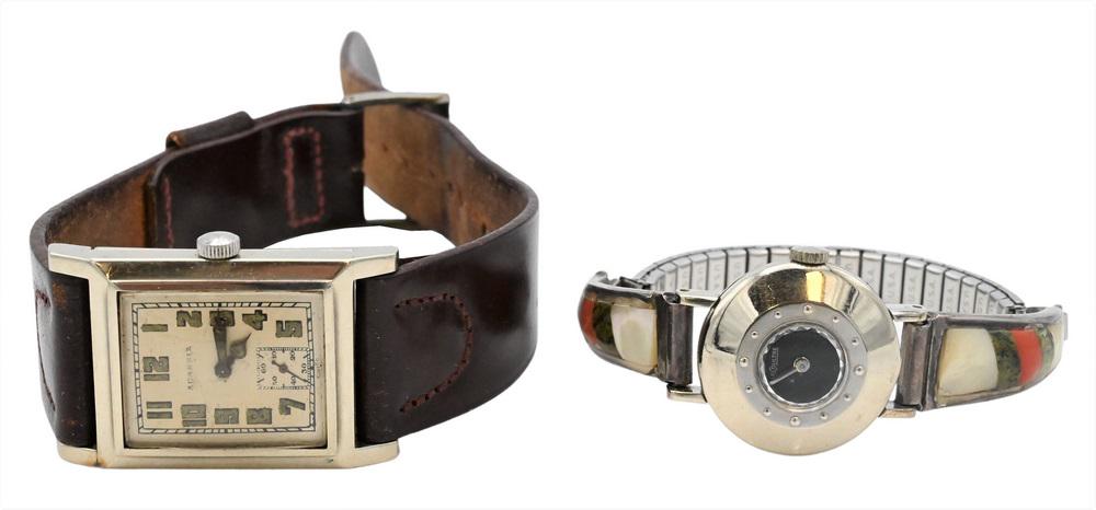 Two Gold Wristwatches, to include a 18 karat white gold Agassiz rectangle, 23.9 mm x 27.4 mm; along (1 of 5)