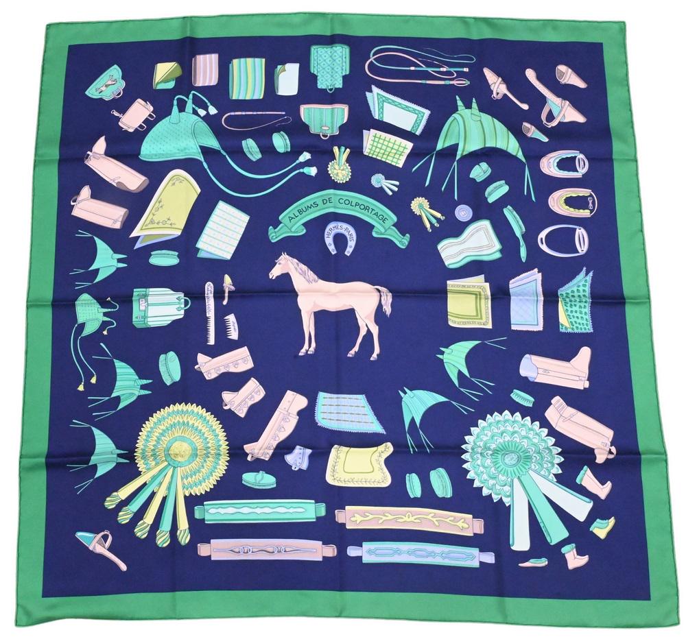 Hermes Paris "Albums De Colportage" Silk Scarf, new in original box including price tag, 34" x 34".: Hermes Paris "Albums De Colportage" Silk Scarf, new in original box including price tag, 34" x 34".