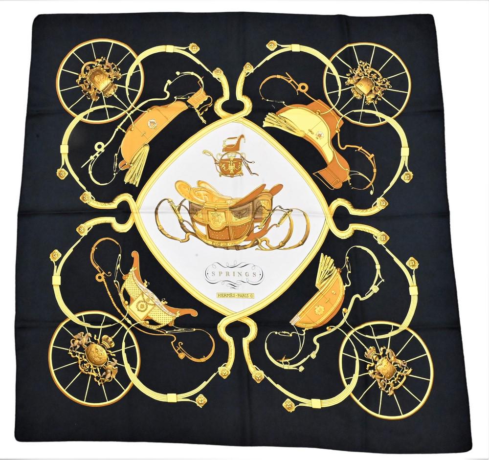 Hermes Paris "Springs" Silk Scarf, 34" x 34". (1 of 4)