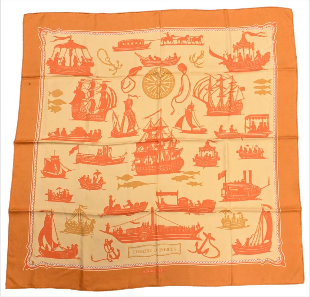 Hermes Paris "Theatre D'Ombres" Silk Scarf, 33" x 33".: Hermes Paris "Theatre D'Ombres" Silk Scarf, 33" x 33".