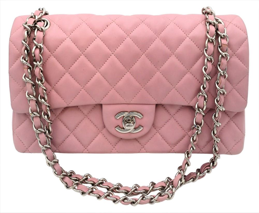 Chanel Double Flap Quilted Lambskin Leather Handbag, having double straps, along with original box, (1 of 9)