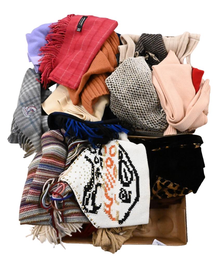 Large Group of Shawls and Scarves, to include John Hanly & Company Merino wool, Peter Macarthur: Large Group of Shawls and Scarves, to include John Hanly & Company Merino wool, Peter Macarthur wool, etc.