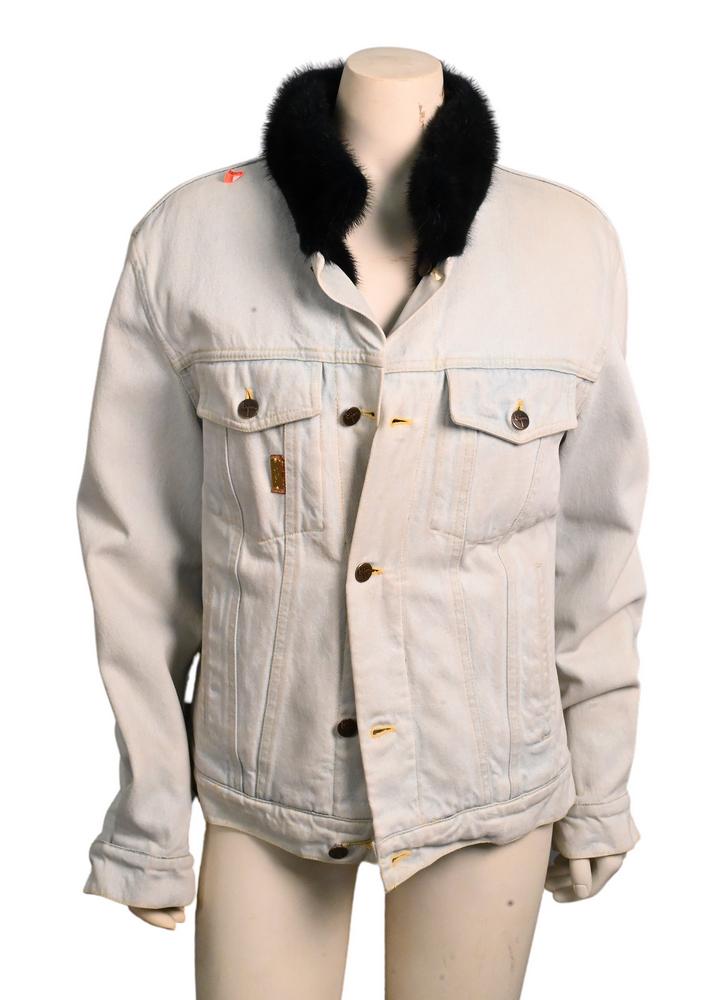 Reversible Bijan Denim Jacket, having ranch mink lining, original purchase price $4,500, length 27 i (1 of 4)