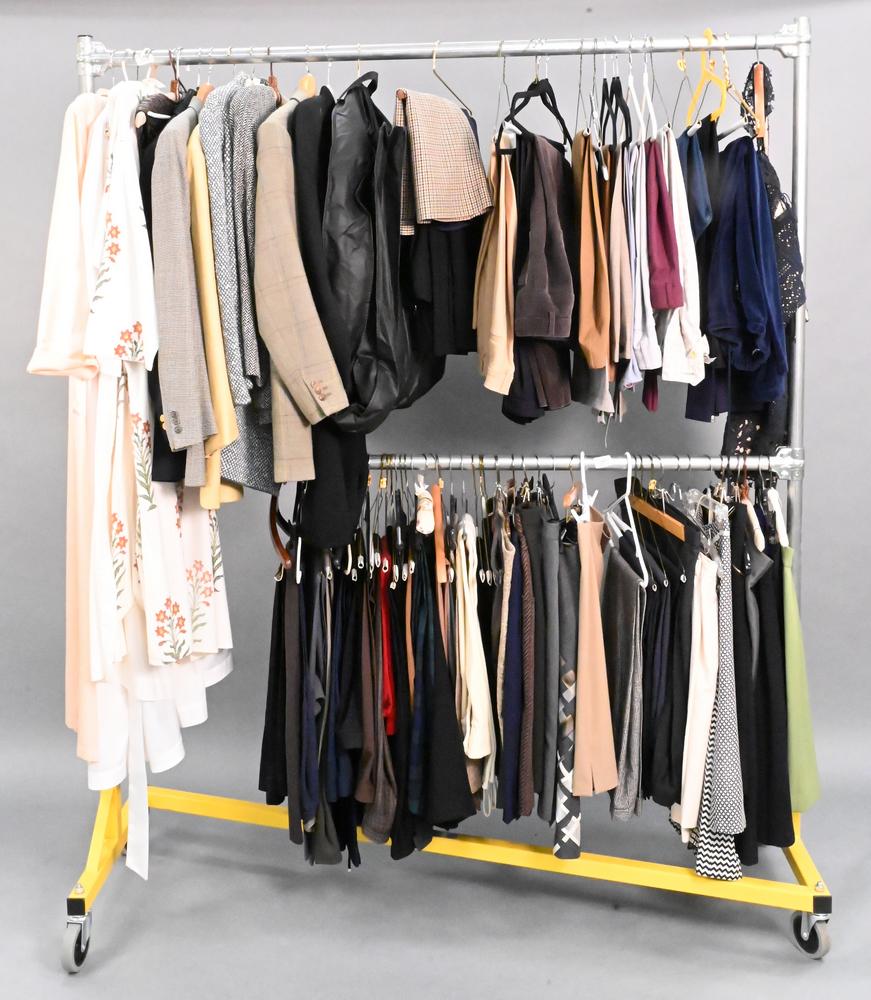 Two Racks of Vintage Women's Clothing, to include dress pants, robes, skirts and blazers from Lola (1 of 7)