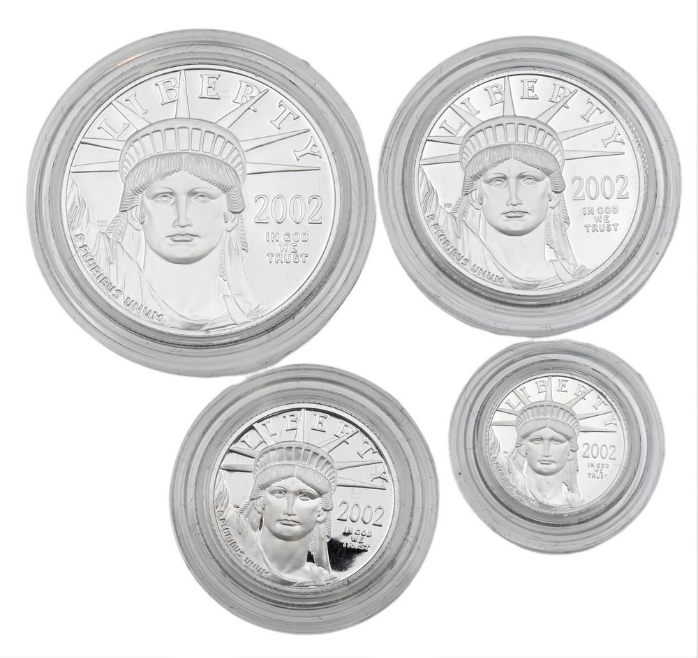 Four Piece Platinum Liberty Eagles Proof Set, 1999, 1/10, 1/4, 1/2, along with 1 oz., 1.85 t. oz. (1 of 2)
