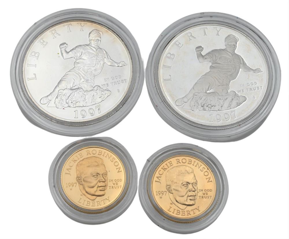 Four Piece Coin Lot, to include two 5 dollar gold, having one uncirculated and one proof, along with (1 of 2)