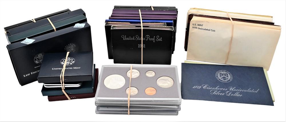 Large Lot of Coins, to include two 1979 Susan B. Anthony souvenir sets P-D-S; one 1980 Susan B. (1 of 4)