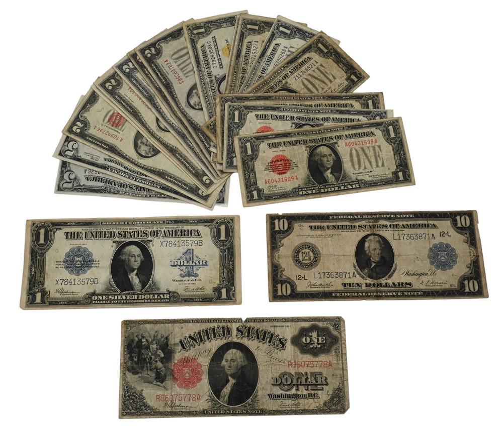 Large Lot of Currency, to include US small paper currency to include Friedberg 1500 three US one (1 of 5)