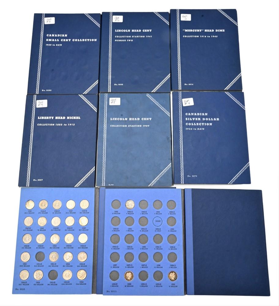 Large Lot of Coins, to include blue folder of Roosevelt dimes; blue folder of Mercury dimes; blue fo (1 of 6)
