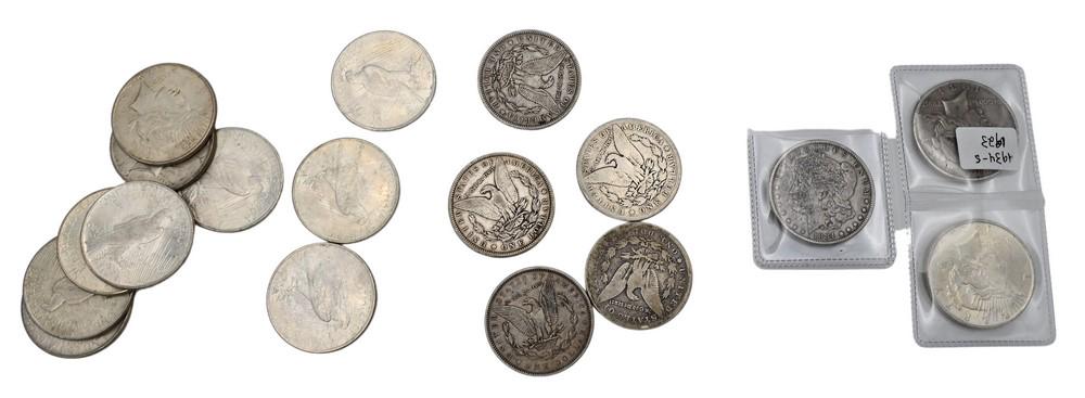 18 Silver Dollar Morgan and Peace. (1 of 4)