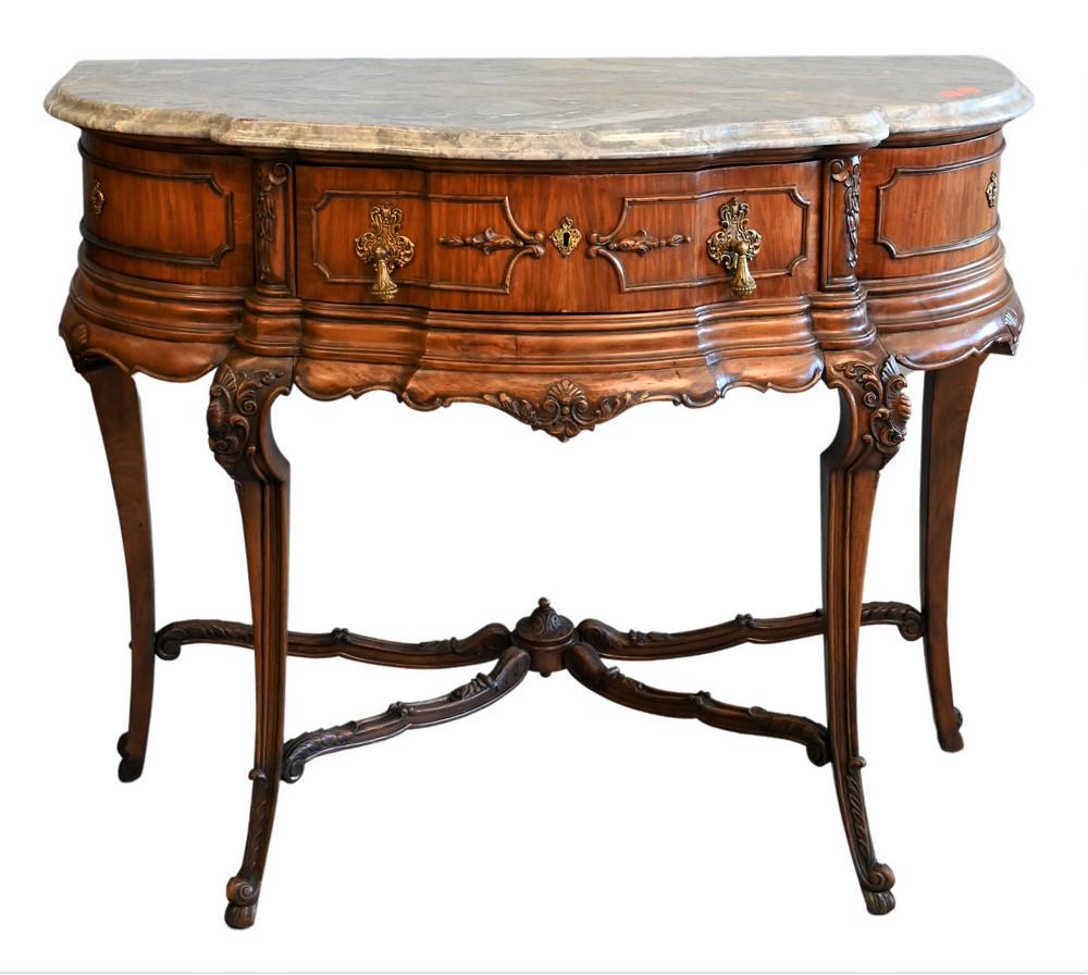 Louis XV Style Server, having marble top, height 34 1/2 inches, top 19" x 43". (1 of 4)