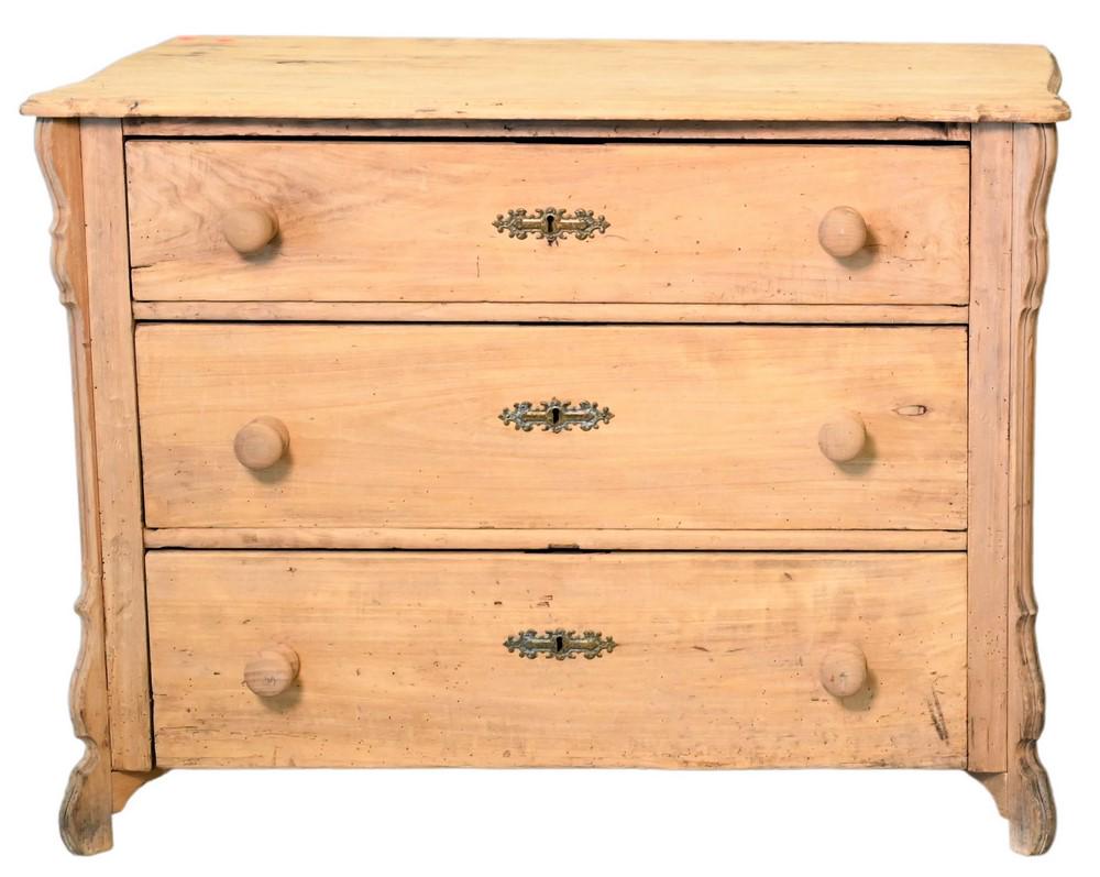 English Pine Three Drawer Chest, height 31 inches, top 21" x 40". (1 of 1)