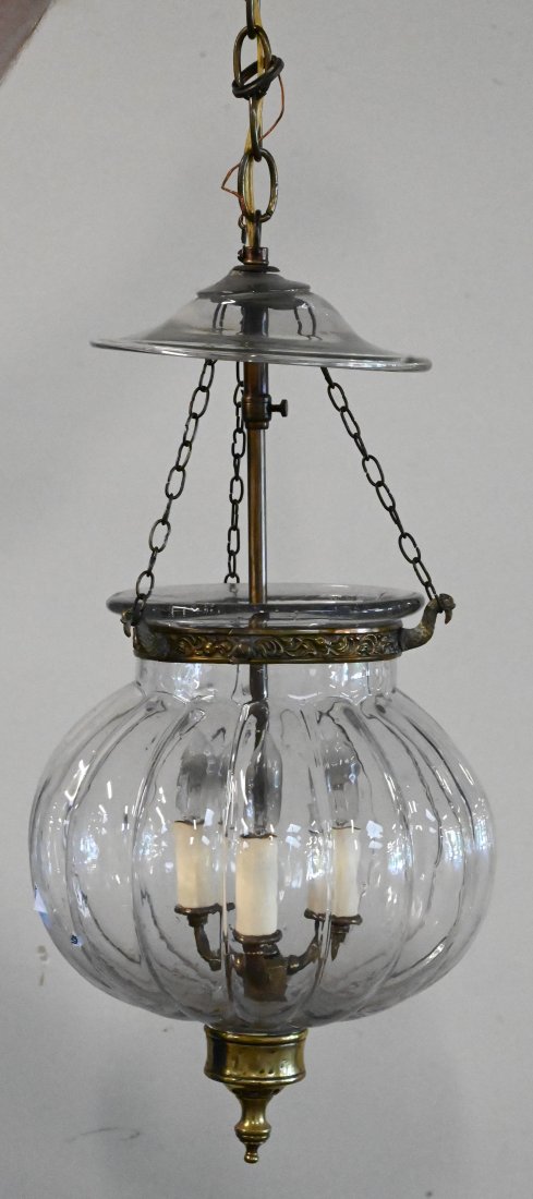 Glass and Brass Hanging Light/Lantern (1 of 4)