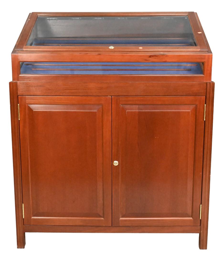 Custom Mahogany Display Cabinet In Two Parts (1 of 4)