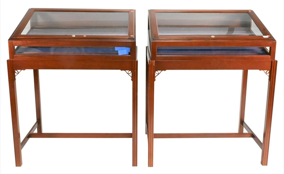 Pair of Custom Mahogany Display Cabinets (1 of 3)