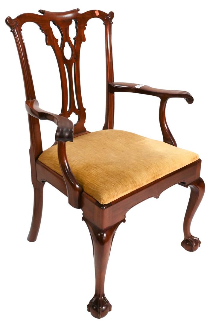 Margolis Custom Mahogany Chippendale Style Armchair (1 of 6)