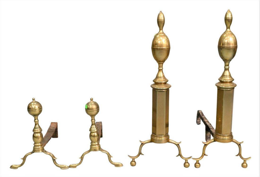 Two Pairs of Federal Brass Andirons (1 of 5)