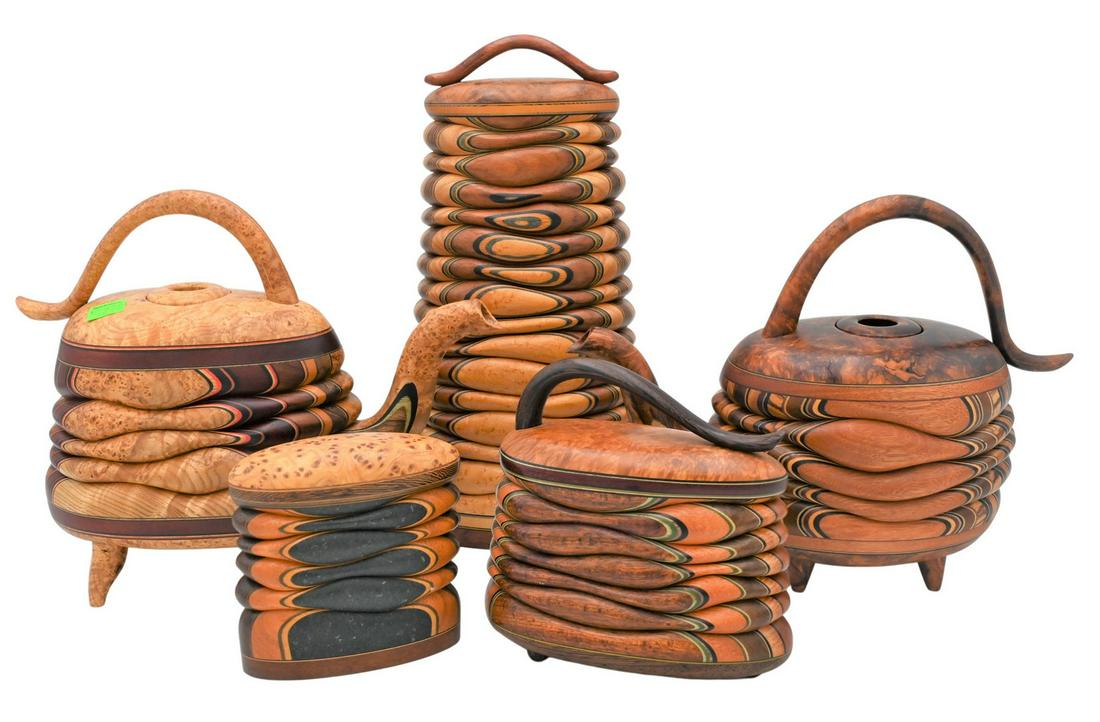 Group of Five Terry Evans Carved Spiritwood Pieces (1 of 6)