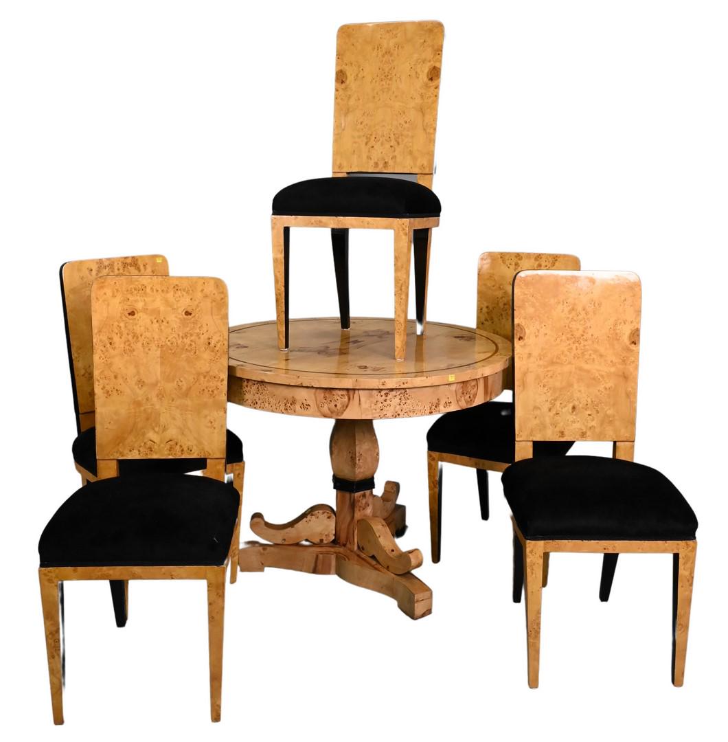 Birdseye Maple Pedestal Round Table (1 of 5)