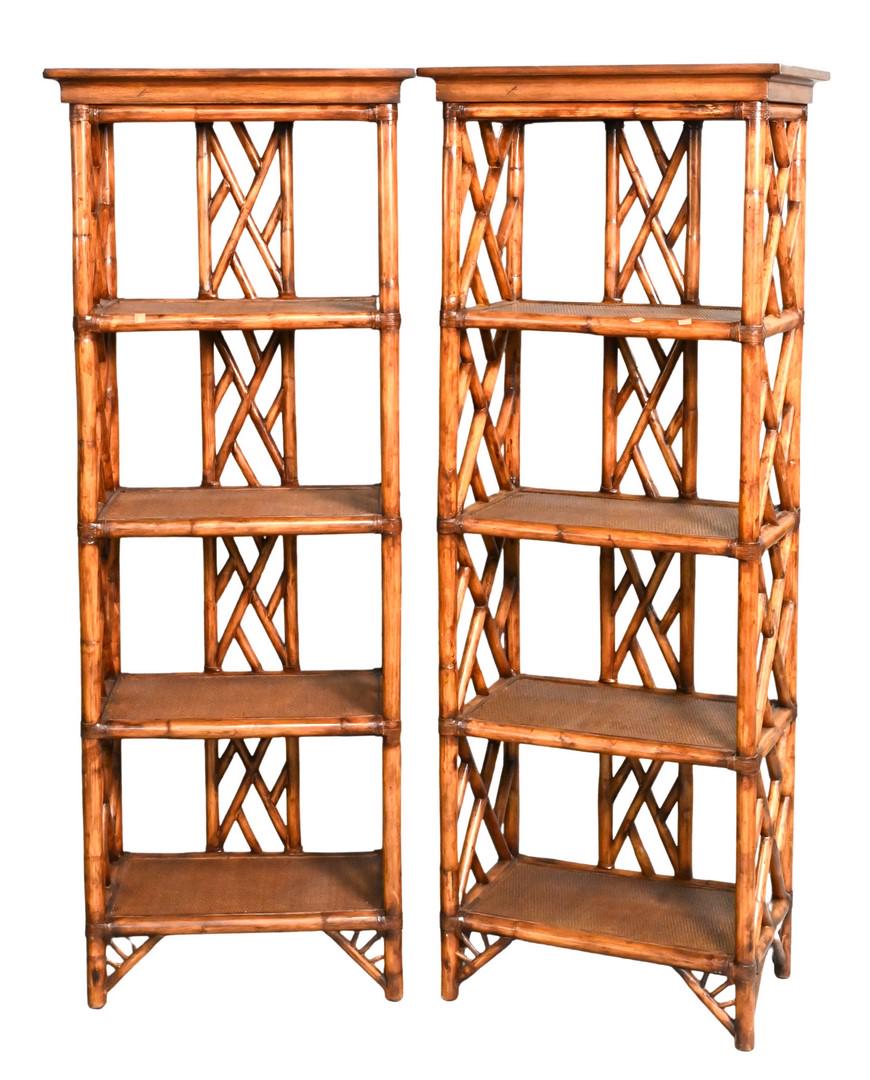 Pair of Rattan Etageres (1 of 4)