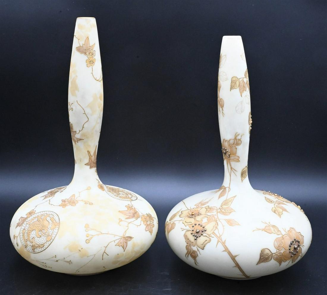 Pair of Mt. Washington Crown Milano Vases (1 of 5)