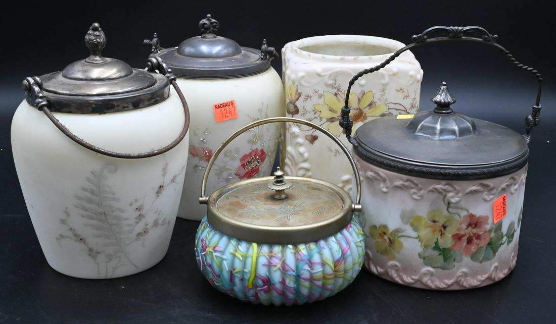 Twelve Piece Misc. Victorian Glass Biscuit Jars (1 of 5)