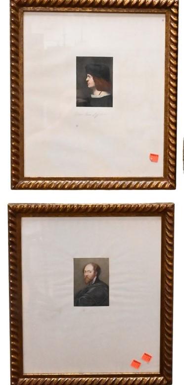 Set of Seven Watercolors of Old Master Portraits (1 of 7)