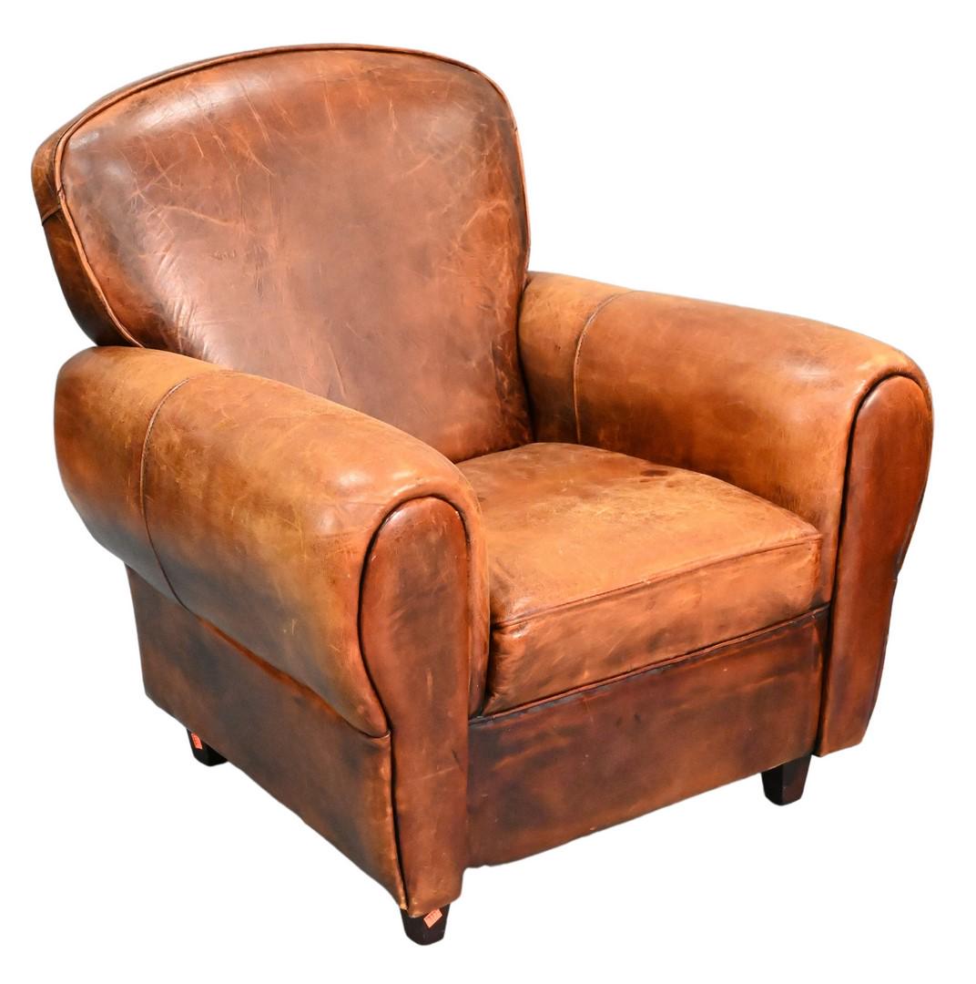 Brown Leather Upholstered Armchair (1 of 4)