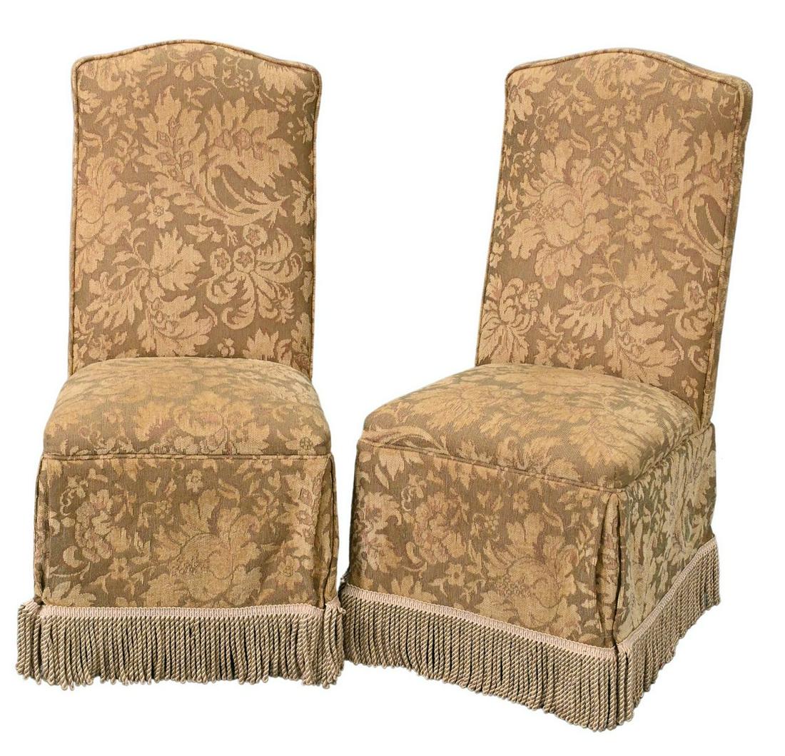 Set of Six Fully Upholstered Dining Chairs: Set of Six Fully Upholstered Dining Chairs, height 42 inches.