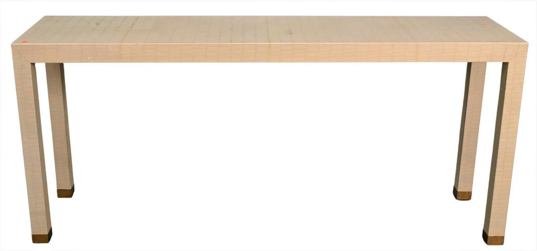 Leather Wrapped Console Table (1 of 5)