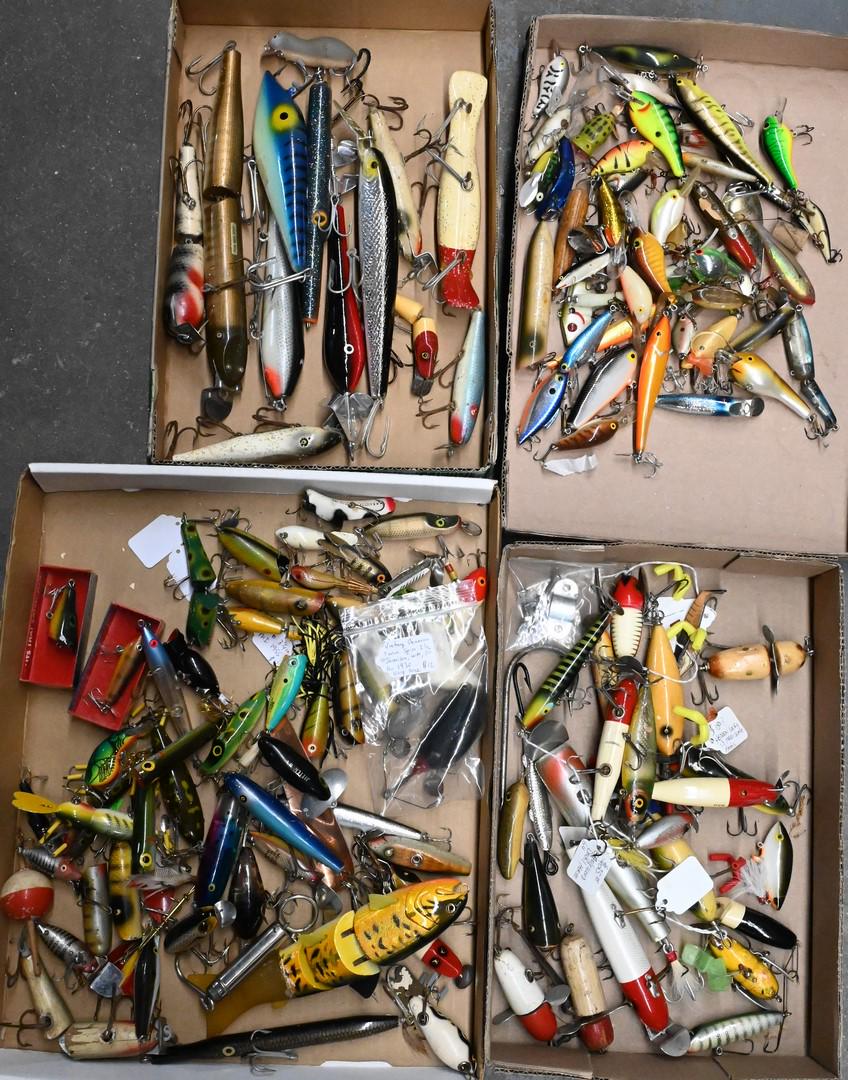 Four Box Lots of Various Fishing Lures: Four Box Lots of Various Fishing Lures. Provenance: Estate of Peter Tillou, Litchfield, Connecticut.