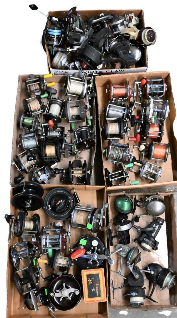 Large Lot of Approximately 47 Various Types of Fishing Reels (1 of 5)