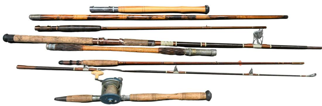 Large Group of Fly Rods and Fly Rod Parts: Large Group of Fly Rods and Fly Rod Parts, to include some reels. Provenance: Estate of Peter Tillou, Litchfield, Connecticut.