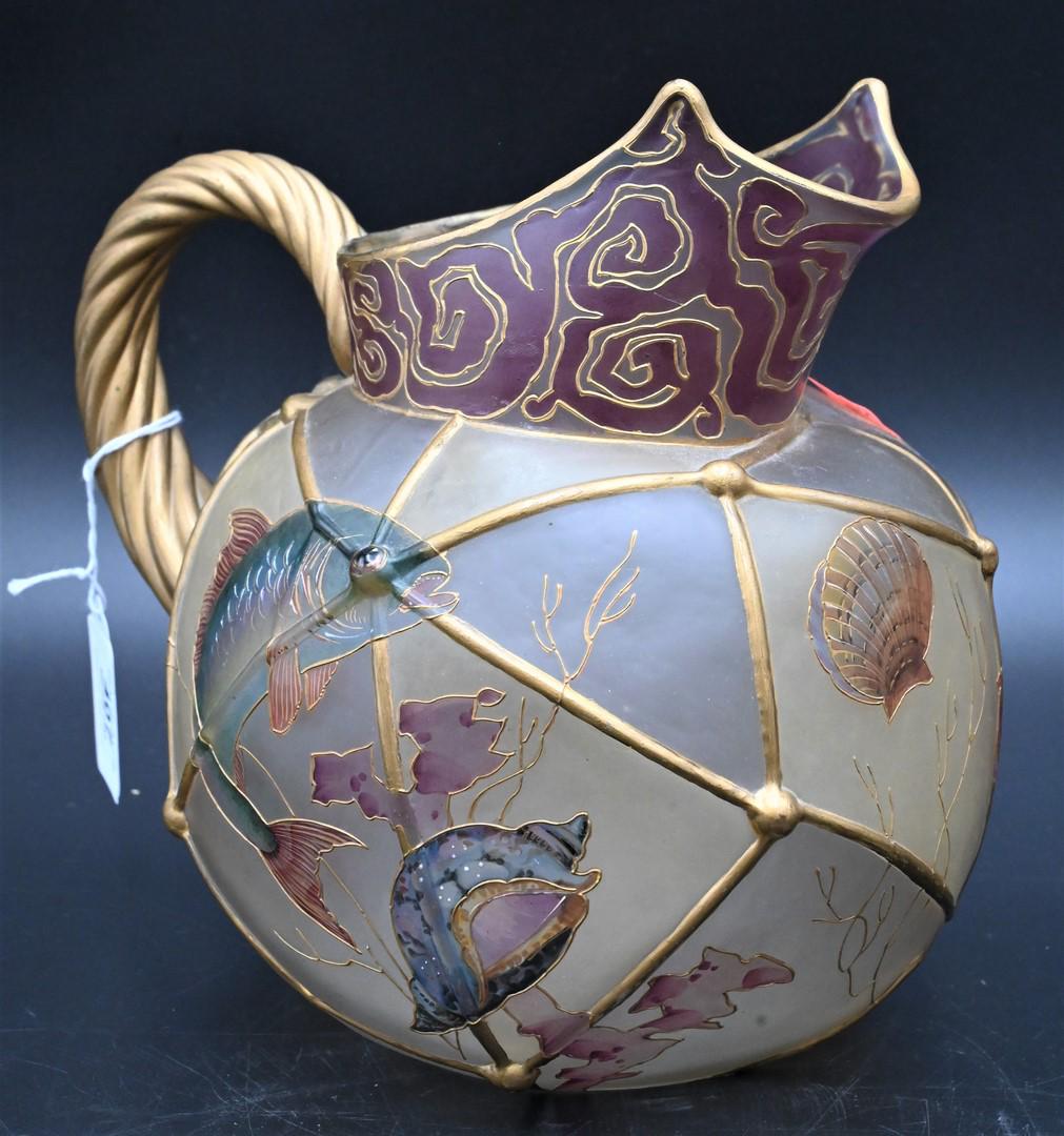 Mt. Washington Royal Flemish Glass Handled Pitcher (1 of 5)