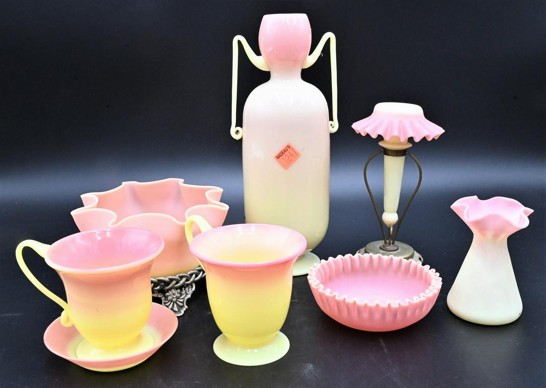 Box Lot of Mt. Washington Burmese Glass (1 of 6)