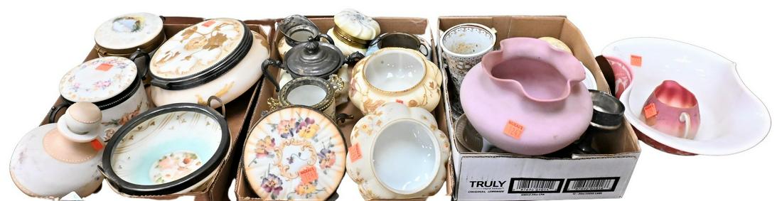 Three Box Lots of Pairpoint and Mt. Washington Glass Boxes/Containers (1 of 5)