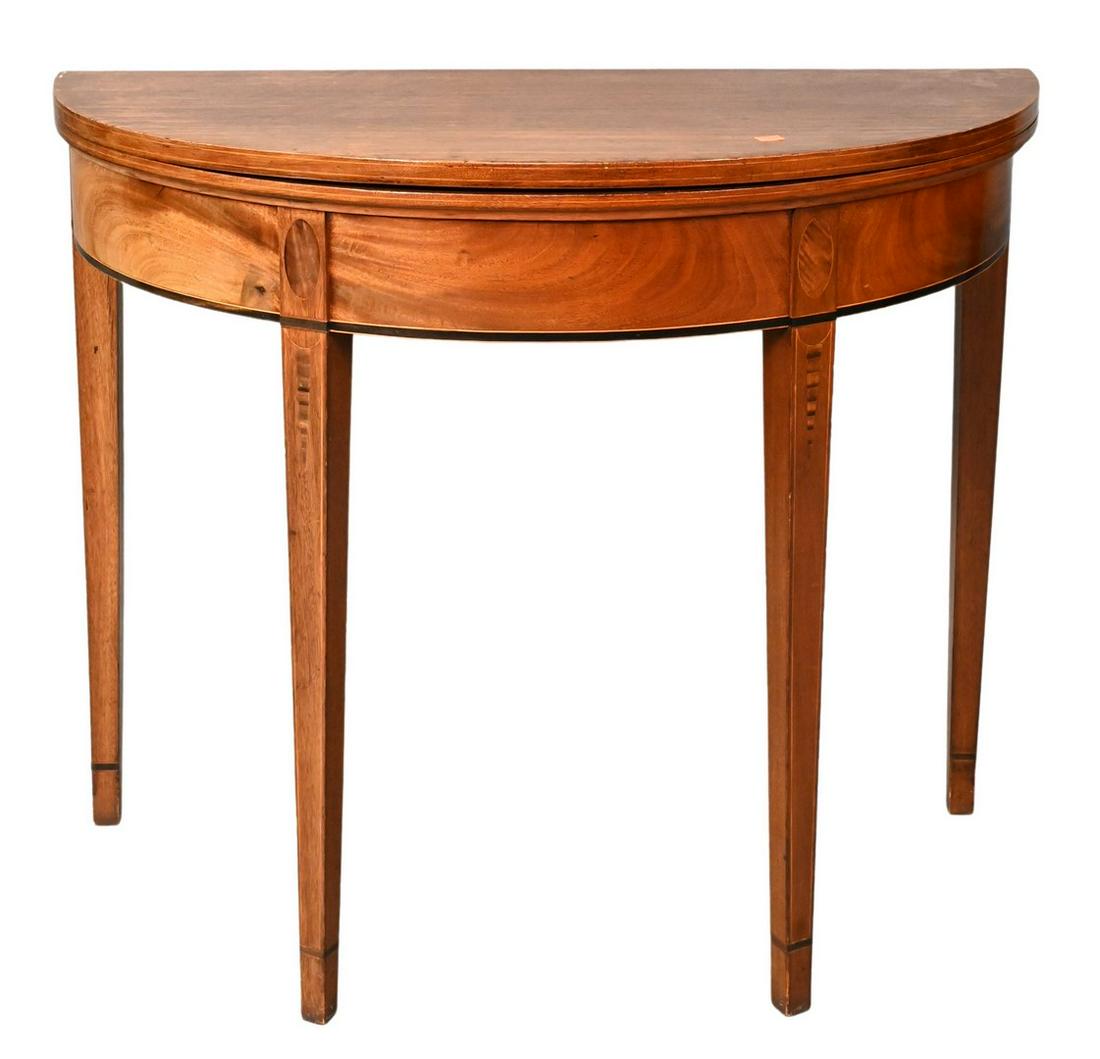 Federal Mahogany Demilune Game Table (1 of 5)
