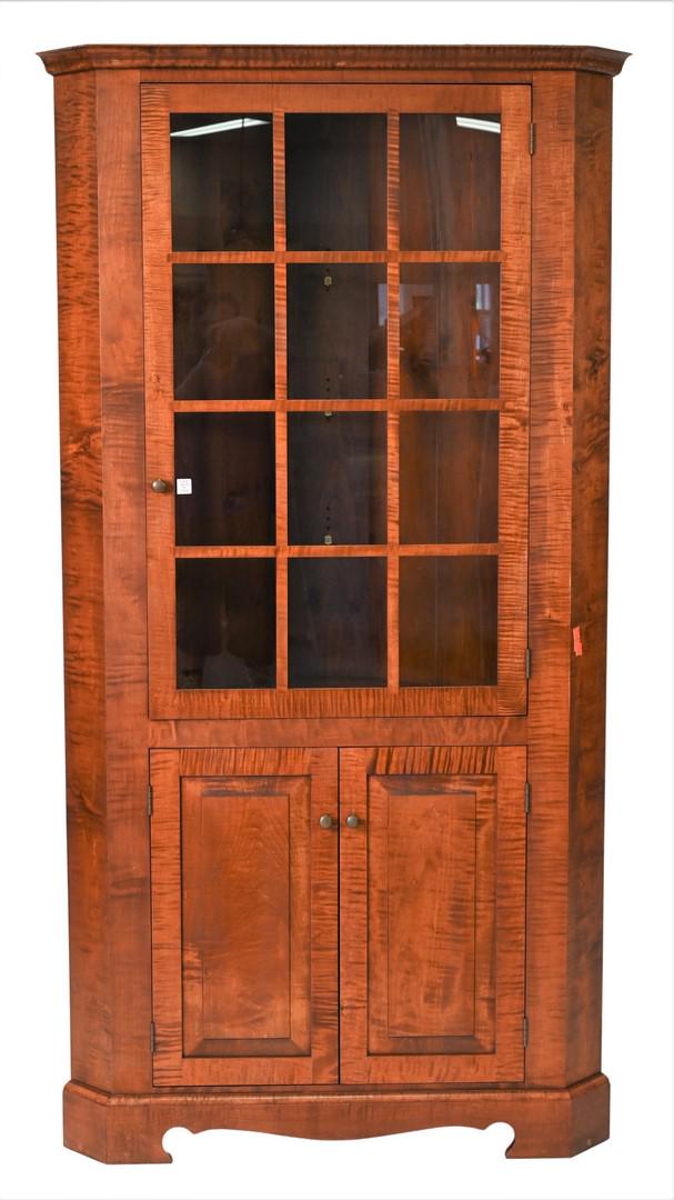 Custom Tiger Maple Corner Cabinet (1 of 4)