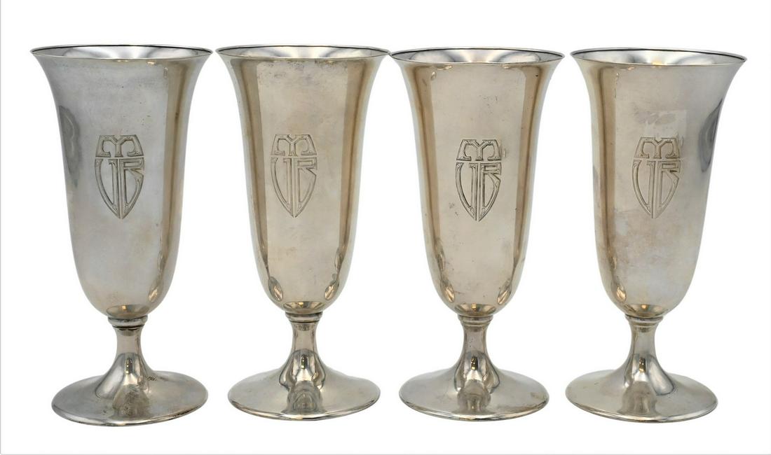 Set of 12 Sterling Silver Footed Goblets (1 of 6)