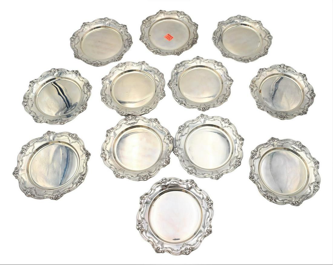Set of 12 Gorham Sterling Silver Bread Plates (1 of 5)