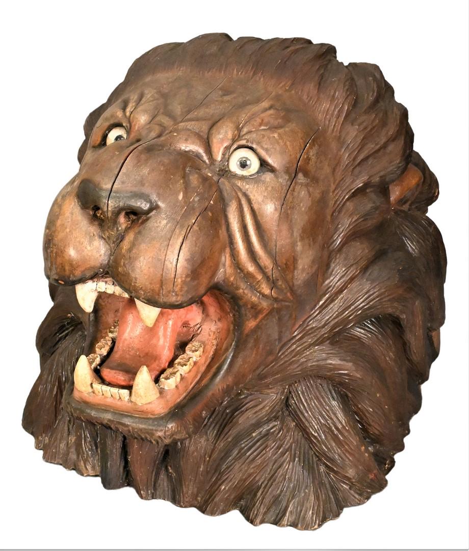 Carved Carousel Type Lion Head (1 of 5)