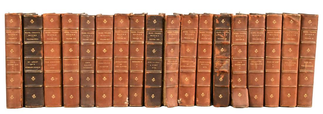 18 Volume Limited Autographed Edition Leatherbound Book Set of Mark Twain Works (1 of 9)
