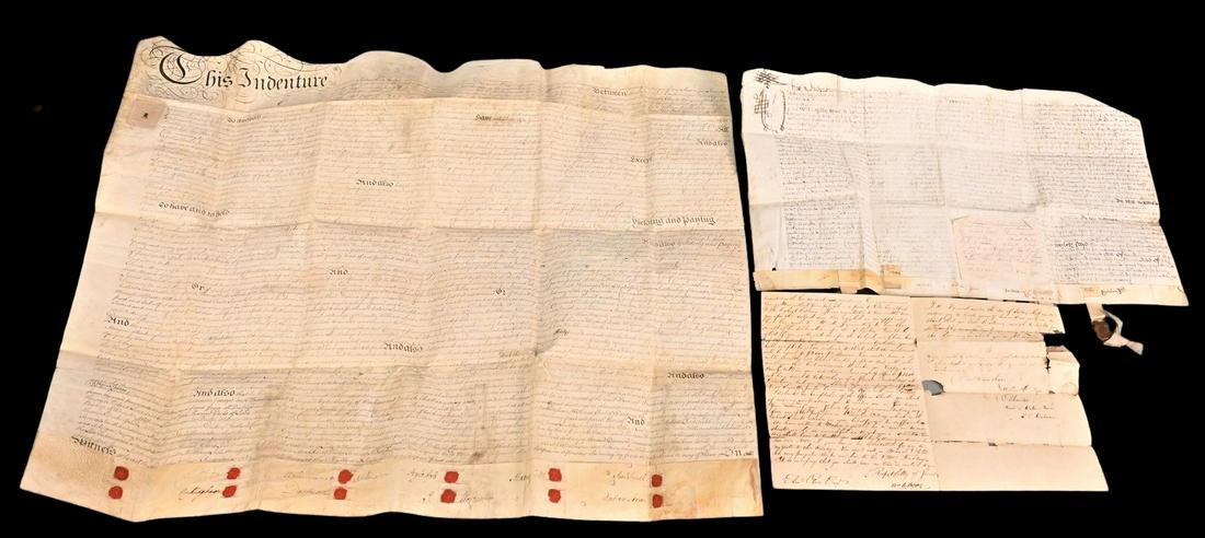 Three Piece Lot: Three Piece Lot, to include two on vellum, along with one letter from the U.S. Land Office, Cahawba, Alabama, 1810, from W.C. Pope to Ebenezer Close, New York.