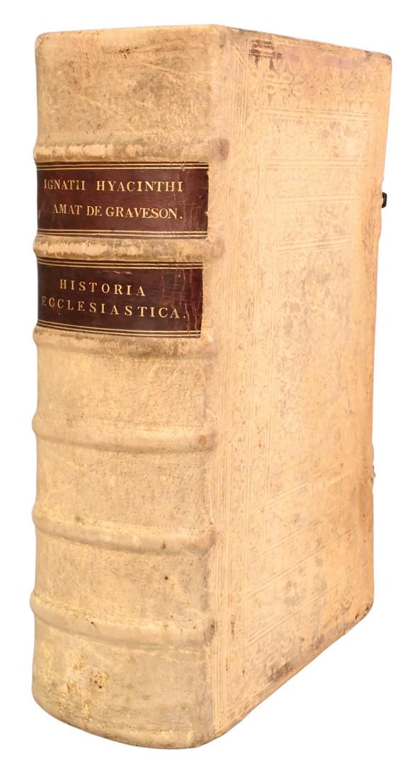 1728 Leatherbound Copy of Ignatii Ityacinthi Amat De Graveson (1 of 4)